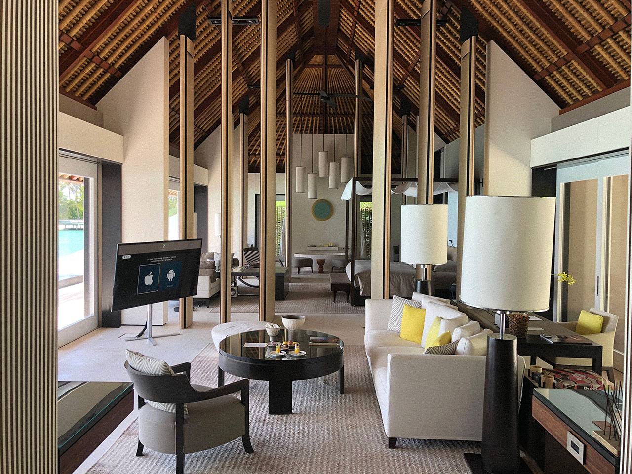Cheval Blanc Randheli villa interior with Innspire TV on the wall