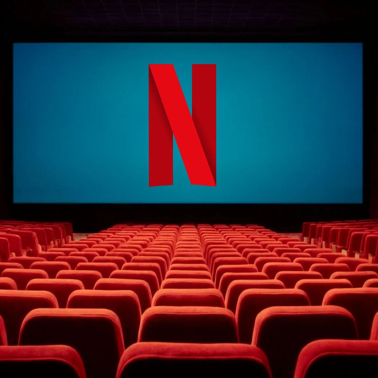 In-room TV playing a feature film from the on-demand library